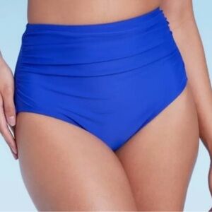 Shade & Shore High Waist Bikini Bottom in Bright Blue